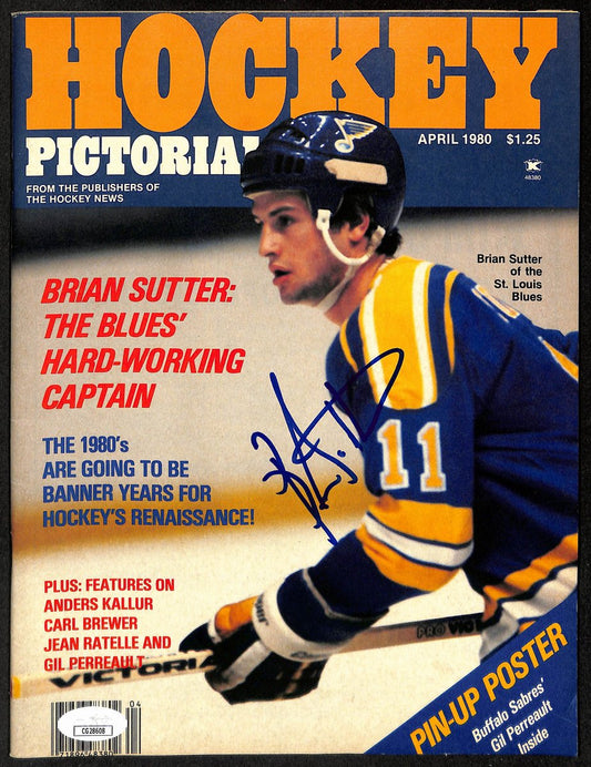 Brian Sutter St. Louis Blues Signed April 1980 Hockey Pictorial JSA 197270