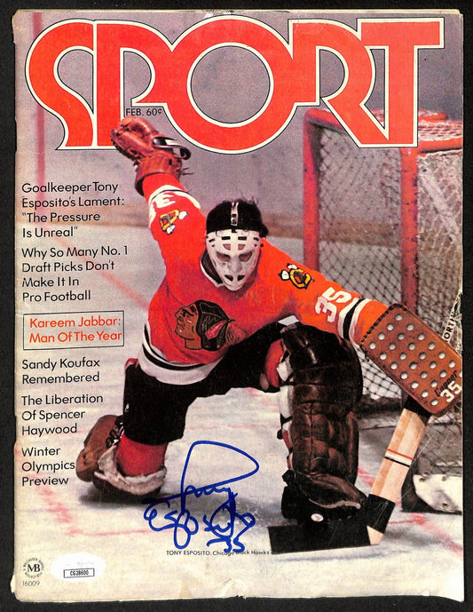 Tony Esposito Chicago Blackhawks Signed 1971 Sport Magazine JSA 197278