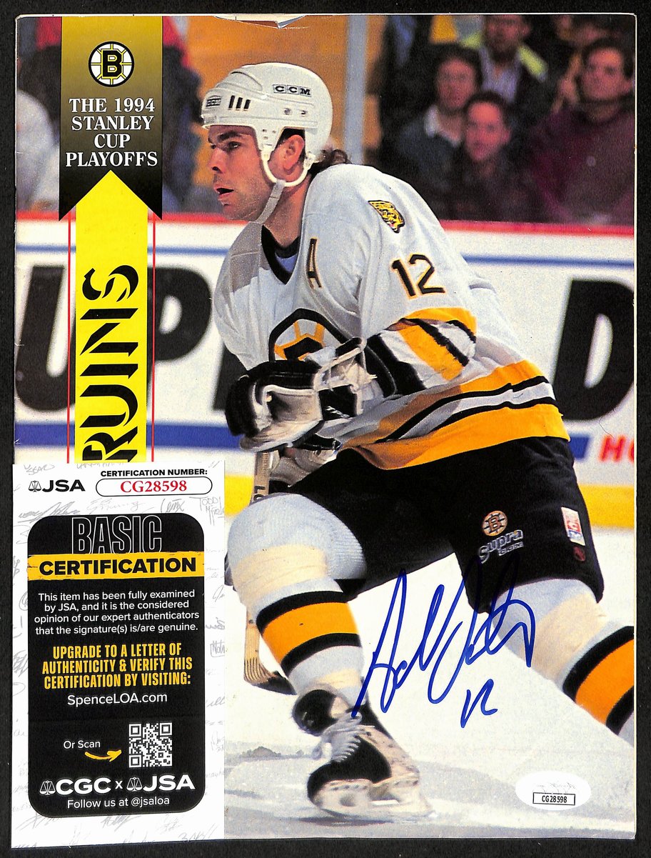 Adam Oates Boston Bruins Signed 1994 Stanley Cup Playoff Program JSA 197280