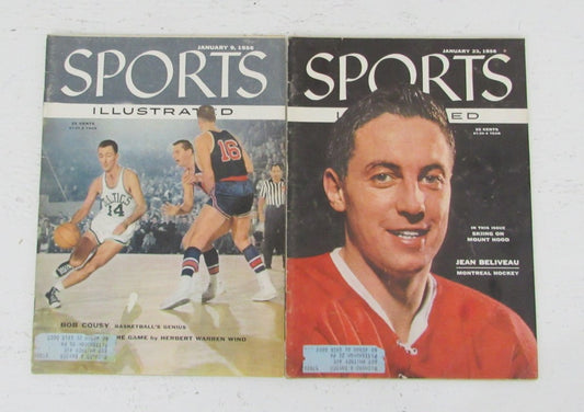 Lot of (9) 1956 Sports Illustrated Magazines Bob Cousy Celtics Cover  197752