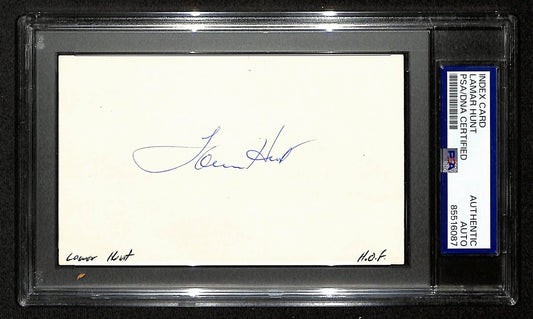 Lamar Hunt HOF Signed/Autographed 3x5 Index Card KC Chiefs PSA/DNA 196947