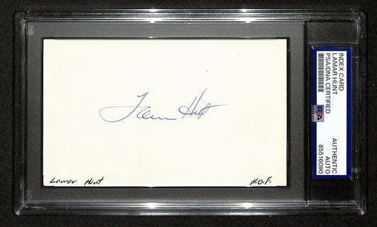 Lamar Hunt HOF Signed/Autographed 3x5 Index Card KC Chiefs PSA/DNA 196949