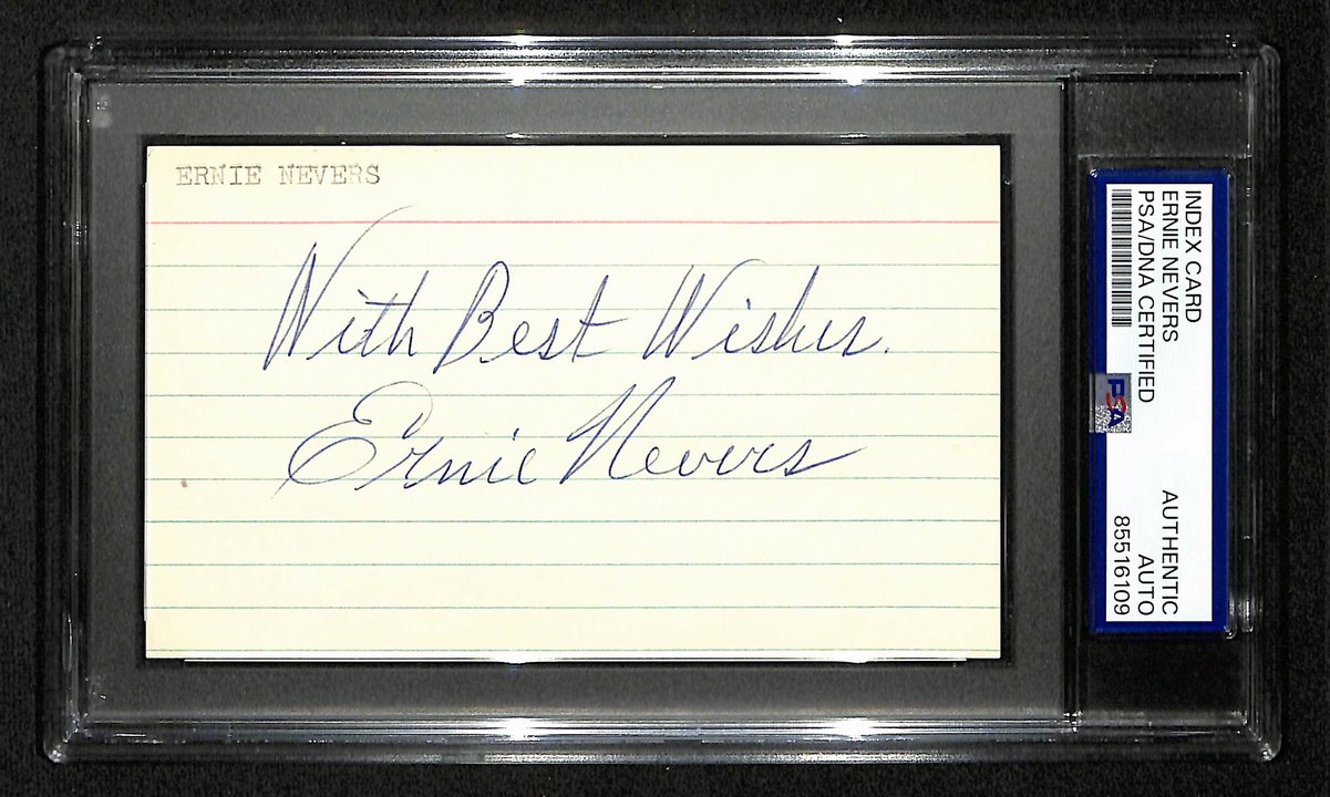 Ernie Nevers HOF Signed/Inscr 3x5 Index Card Eskimos/Cardinals PSA/DNA 196951