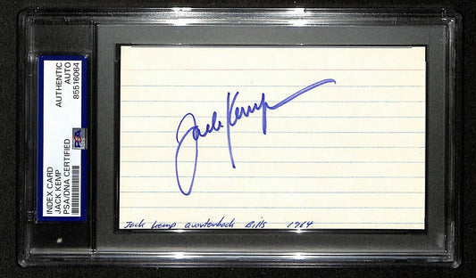 Jack Kemp Signed/Autographed 3x5 Index Card Buffalo Bills PSA/DNA 196963