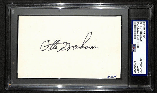 Otto Graham HOF Signed/Autographed 3x5 Index Card Browns PSA/DNA 196965