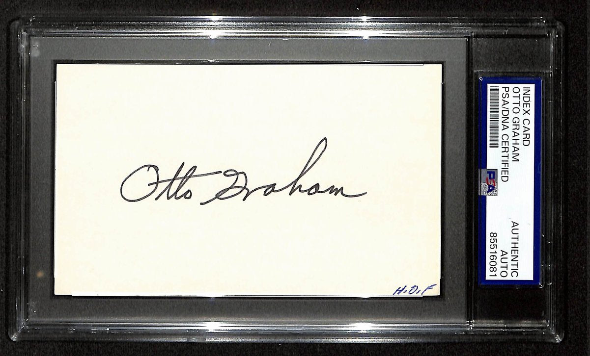 Otto Graham HOF Signed/Autographed 3x5 Index Card Browns PSA/DNA 196969