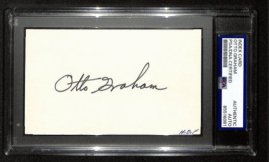 Otto Graham HOF Signed/Autographed 3x5 Index Card Browns PSA/DNA 196969