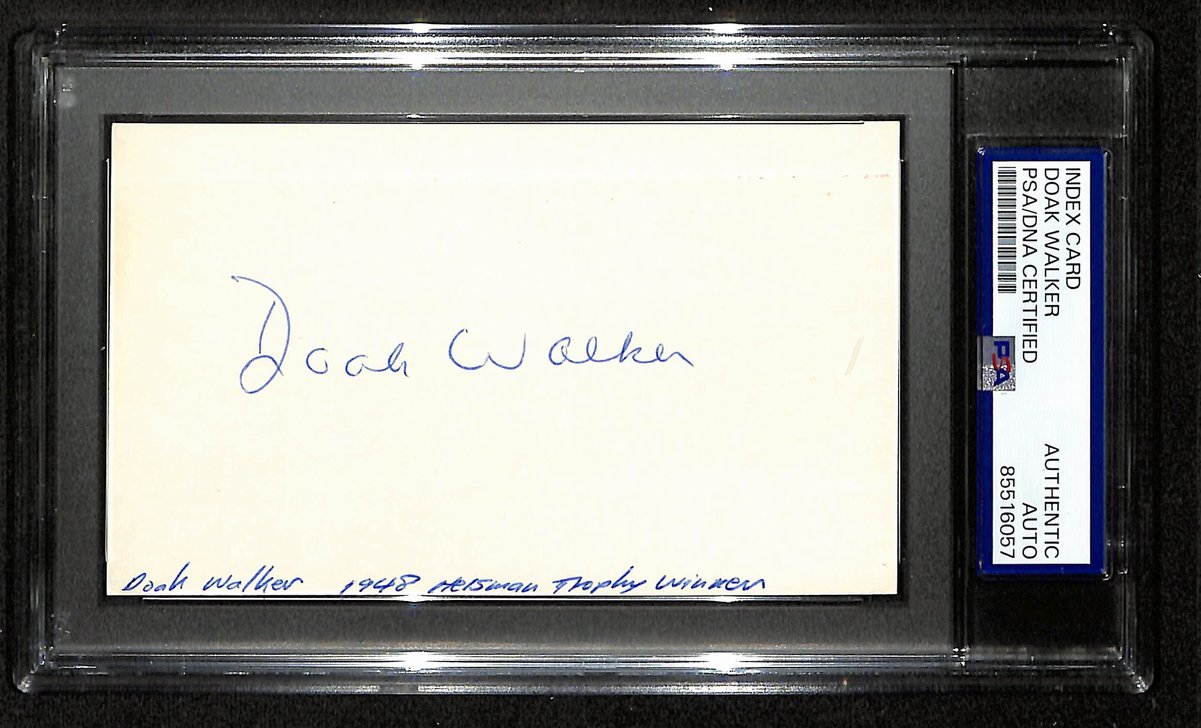 Doak Walker Signed/Auto 3x5 Index Card SMU 1948 Heisman PSA/DNA 196972