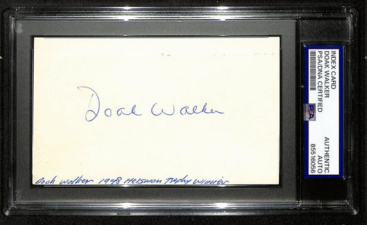 Doak Walker Signed/Auto 3x5 Index Card SMU 1948 Heisman PSA/DNA 196973