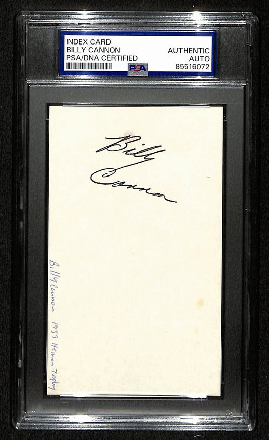 Billy Cannon Signed/Autographed 3x5 Index Card LSU 1959 Heisman PSA/DNA 196974