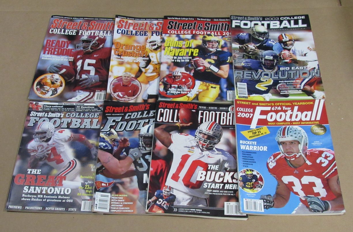 2000-2007 Street & Smith College Football Yearbook Lot of 8