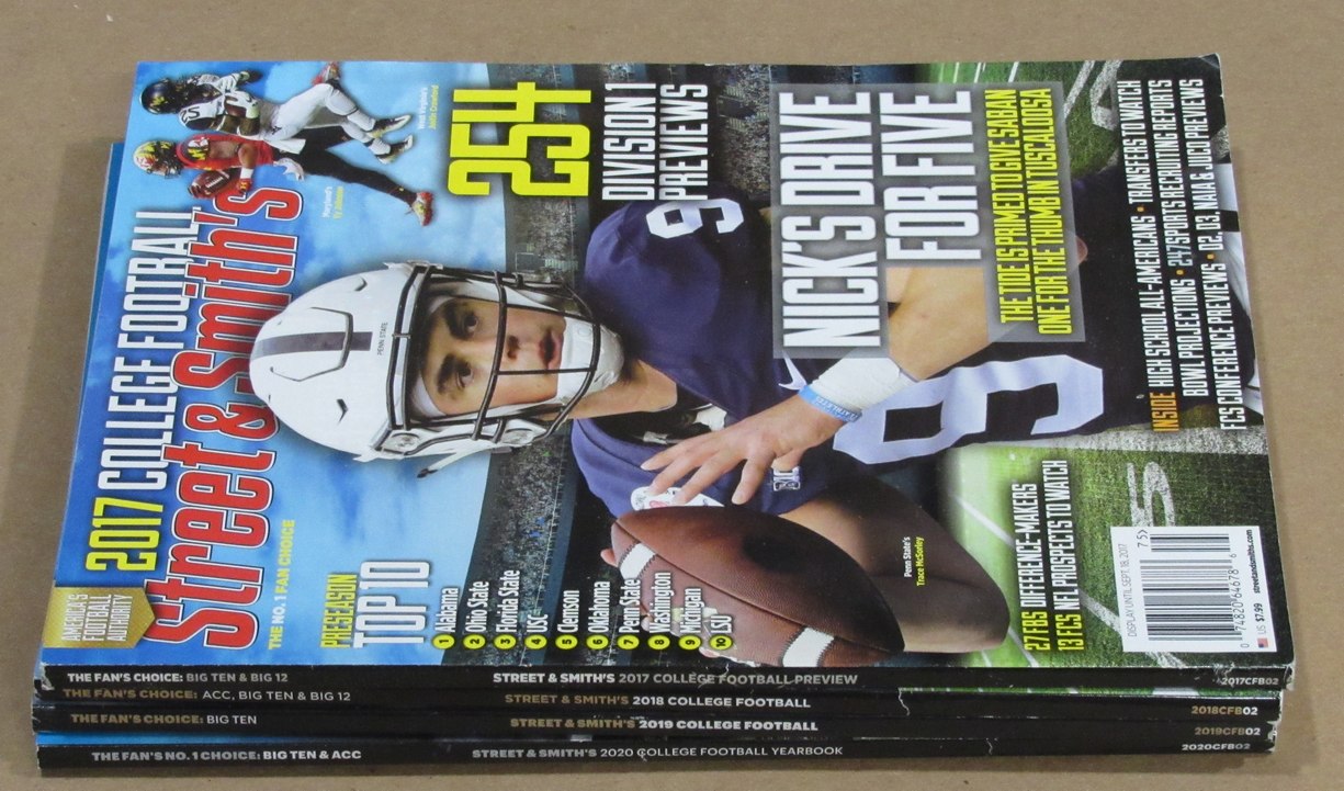 2017-2020 Street & Smith College Football Yearbook Lot of 4