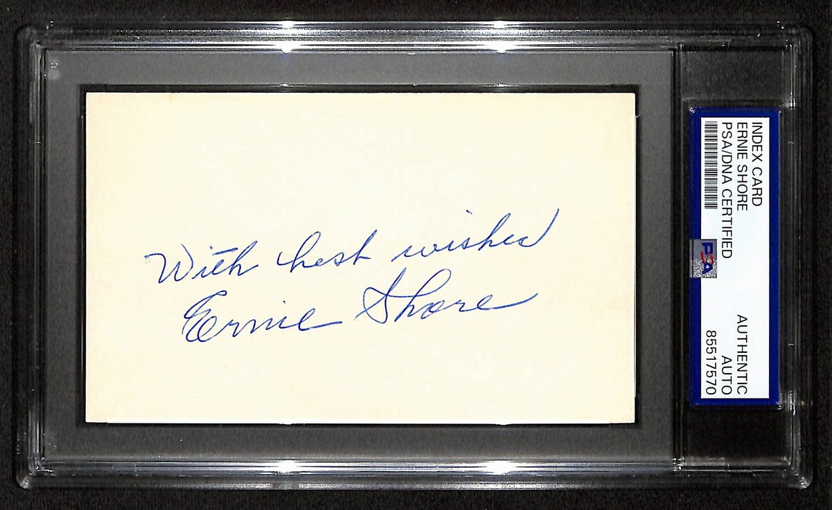 Ernie Shore Signed/Inscribed 3x5 Index Card New York Yankees PSA/DNA 196982