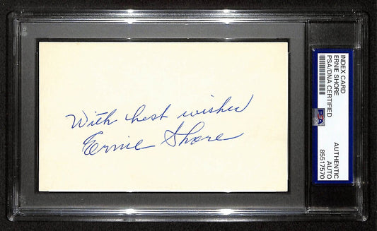 Ernie Shore Signed/Inscribed 3x5 Index Card New York Yankees PSA/DNA 196982