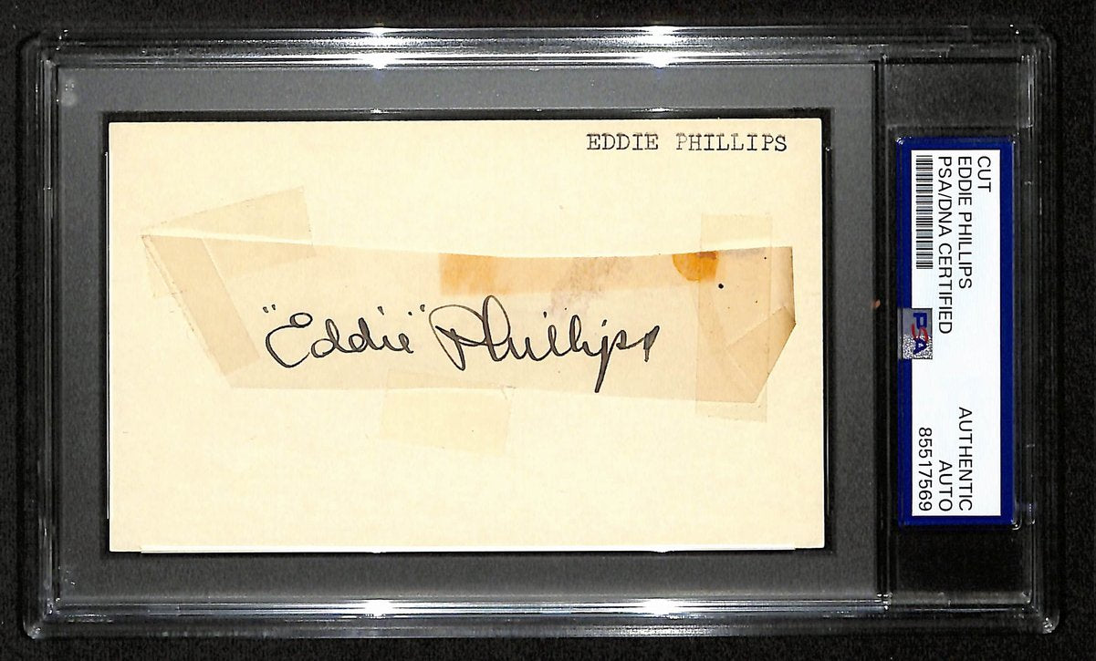 Eddie Phillips Signed/Auto Cut on 3x5 Index Card New York Yankees PSA/DNA 196984