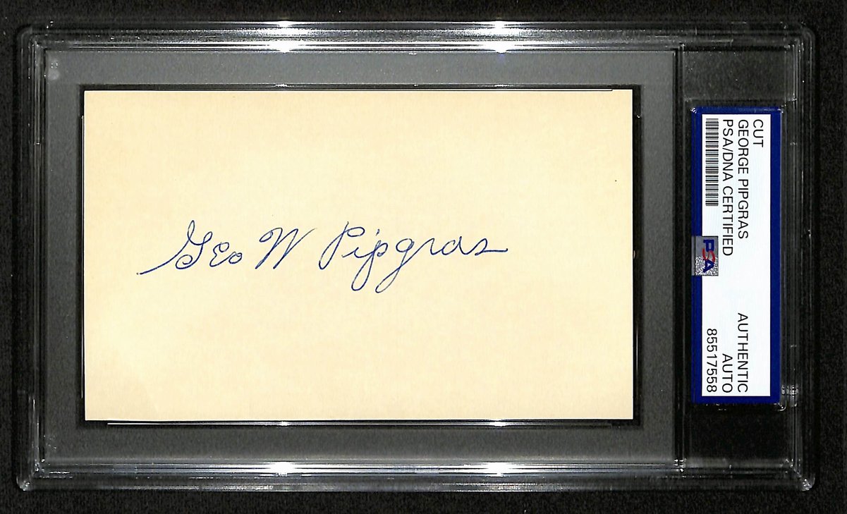 George Pipgras Signed/Auto Cut on 3x5 Index Card New York Yankees PSA/DNA 196986