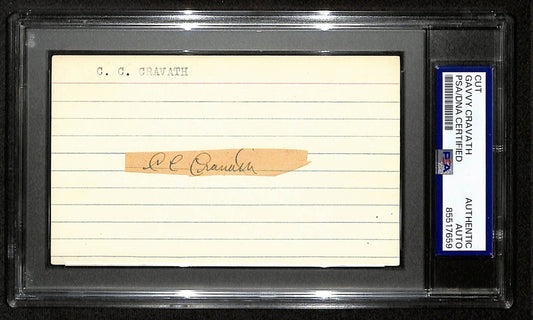 Gavvy Cravath Signed Cut on 3x5 Index Card Philadelphia Phillies PSA/DNA 196989