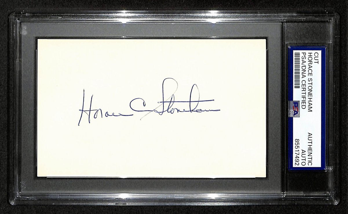 Horace Stoneham Signed Cut on 3x5 Index Card New York Giants PSA/DNA 196991