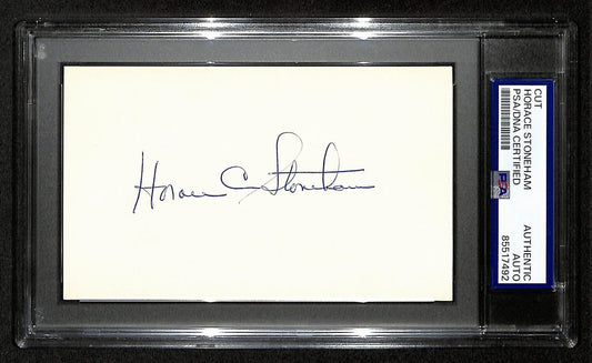 Horace Stoneham Signed Cut on 3x5 Index Card New York Giants PSA/DNA 196991