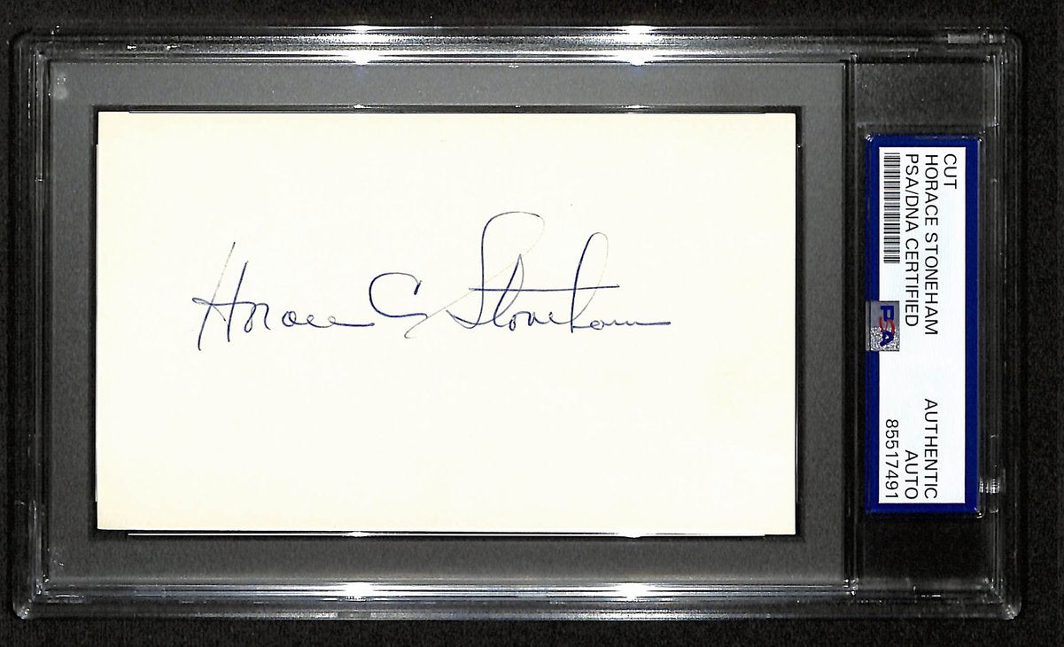 Horace Stoneham Signed Cut on 3x5 Index Card New York Giants PSA/DNA 196992