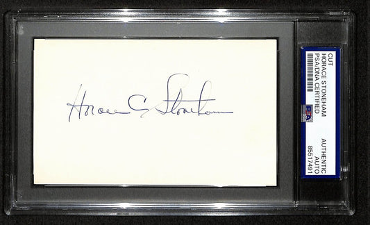 Horace Stoneham Signed Cut on 3x5 Index Card New York Giants PSA/DNA 196992