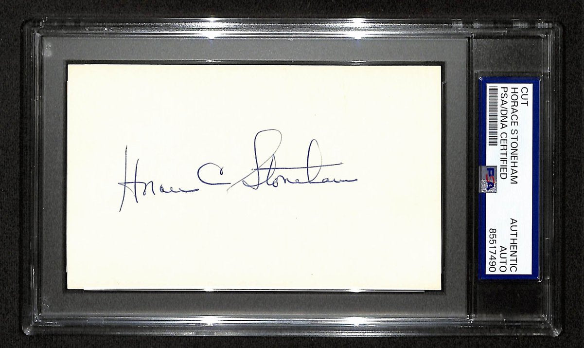 Horace Stoneham Signed Cut on 3x5 Index Card New York Giants PSA/DNA 196993