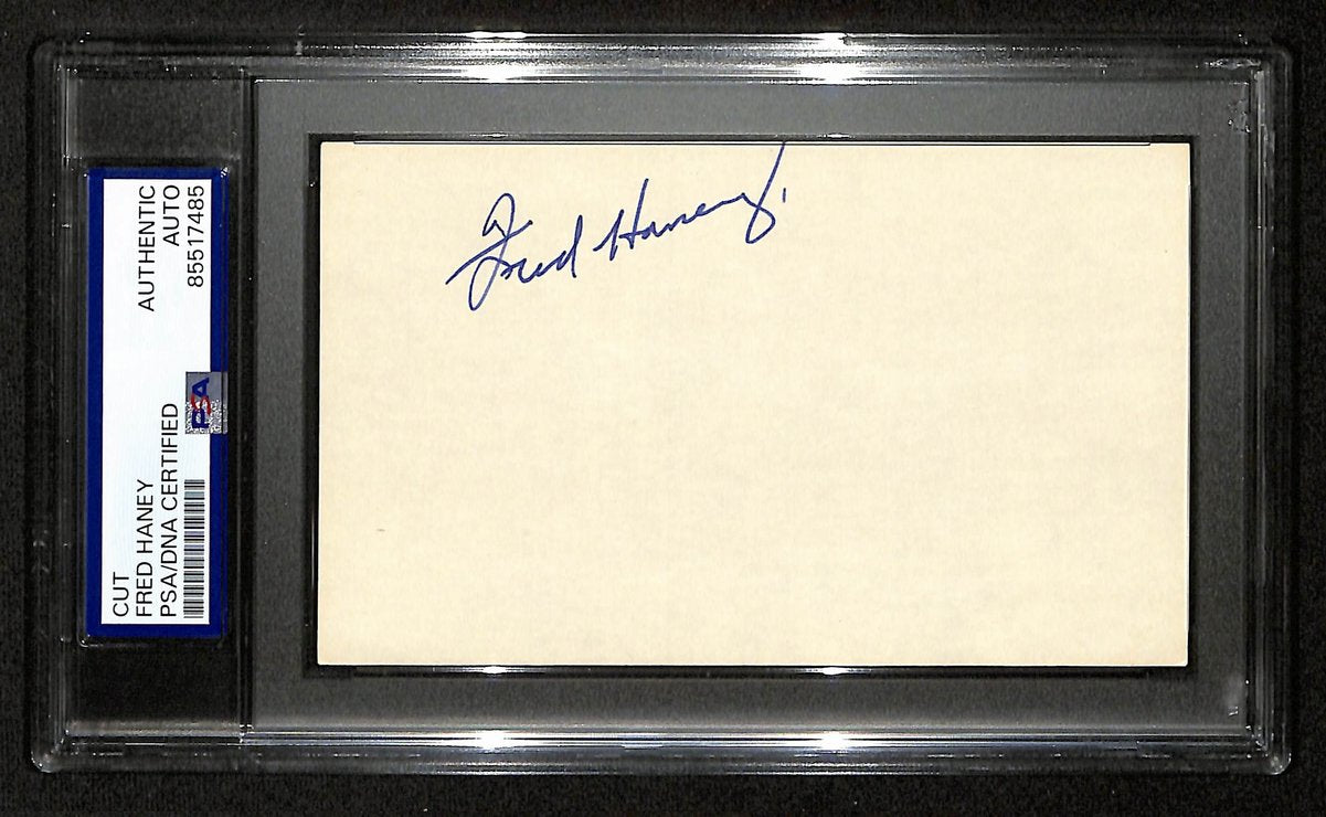 Fred Haney Signed Cut on 3x5 Index Card Milwaukee Braves PSA/DNA 196994