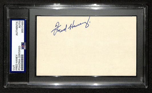Fred Haney Signed Cut on 3x5 Index Card Milwaukee Braves PSA/DNA 196994
