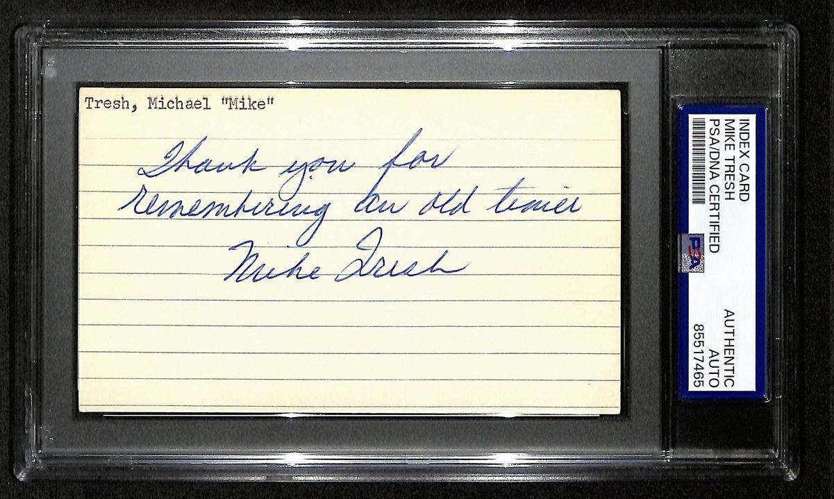 Mike Tresh Signed/Inscribed 3x5 Index Card Chicago White Sox PSA/DNA 196996