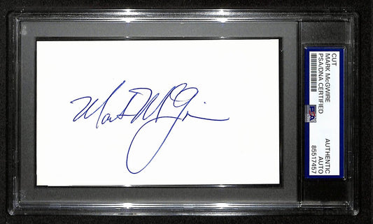 Mark McGwire Signed/Autographed Cut on 3x5 Index Card Oakland A's PSA/DNA 197000