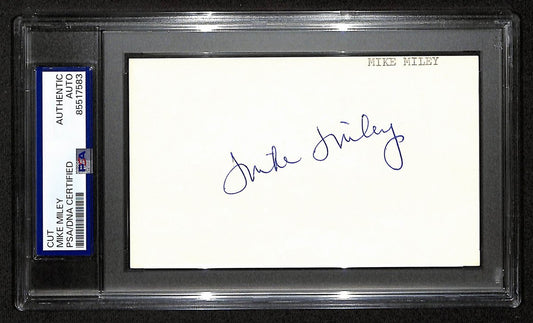 Mike Miley Signed/Auto Cut on 3x5 Index Card California Angels PSA/DNA 197003
