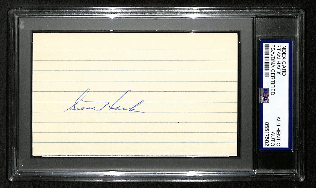 Stan Hack Signed/Autographed 3x5 Index Card Chicago Cubs PSA/DNA 197004