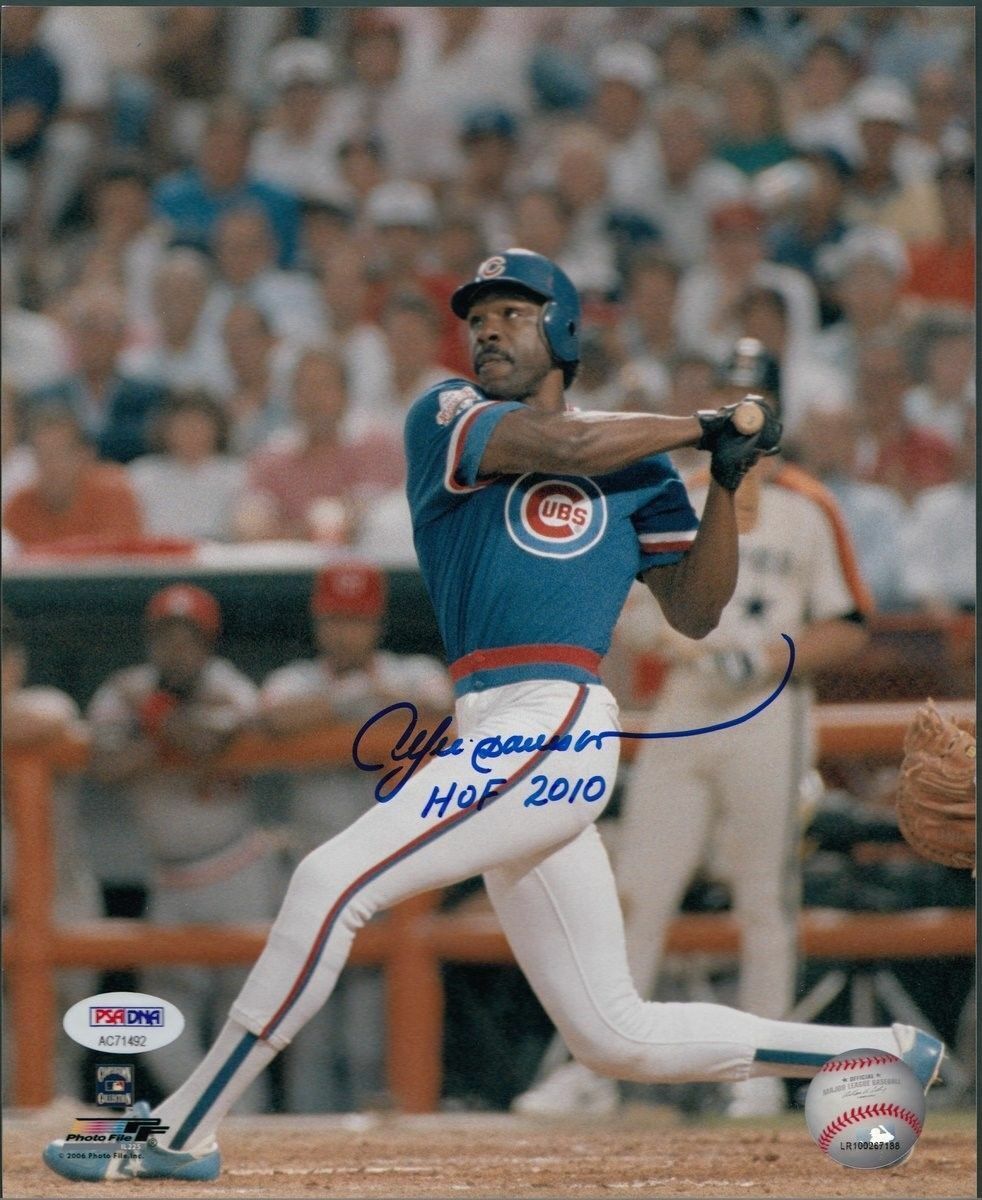 Andre Dawson Cubs HOF Inscribed/Signed 8x10 Photo PSA/DNA 133924