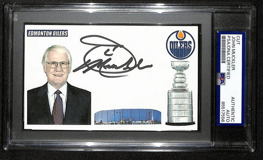 John Muckler Signed/Auto Cut on 3x5 Card Oilers Gretzky GM PSA/DNA 197037