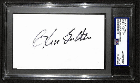 Glen Sather Signed/Autographed 3x5 Index Card Edmonton Oilers PSA/DNA 197039