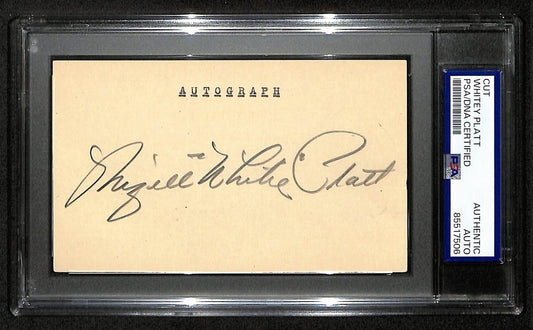 Whitey Platt Signed/Autographed Cut on 3x5 Card Chicago Cubs PSA/DNA 197786
