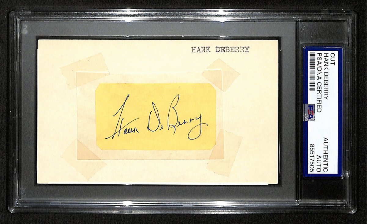 Hank DeBerry Signed/Autographed Cut on 3x5 Card Brooklyn Dodgers PSA/DNA 197787