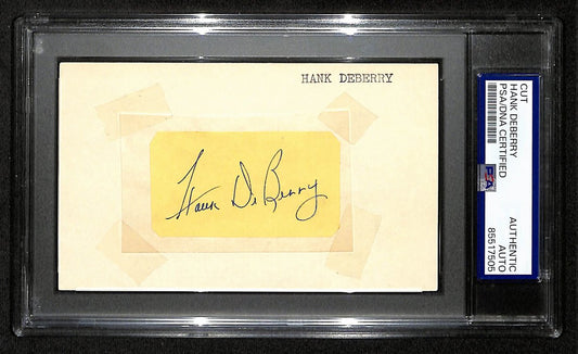 Hank DeBerry Signed/Autographed Cut on 3x5 Card Brooklyn Dodgers PSA/DNA 197787