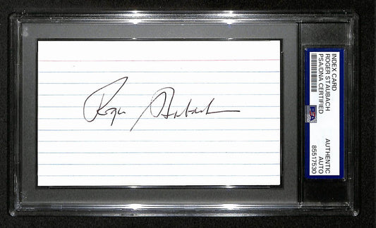 Roger Staubach HOF Signed/Auto 3x5 Index Card Dallas Cowboys PSA/DNA 197812