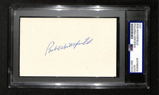 Bob Waterfield HOF Signed/Auto Cut on 3x5 Card LA Rams PSA/DNA 197819
