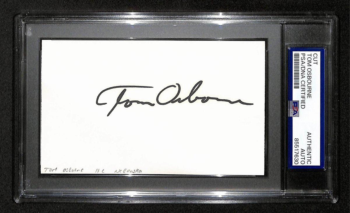 Tom Osbourne Signed/Auto Cut on 3x5 Card Nebraska Cornhuskers PSA/DNA 197822