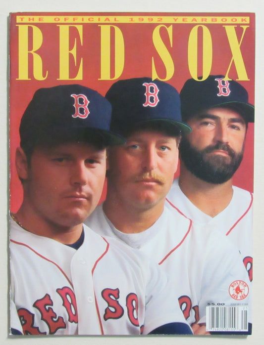 1992 Boston Red Sox Official Team Yearbook Roger Clemens Cover 186047