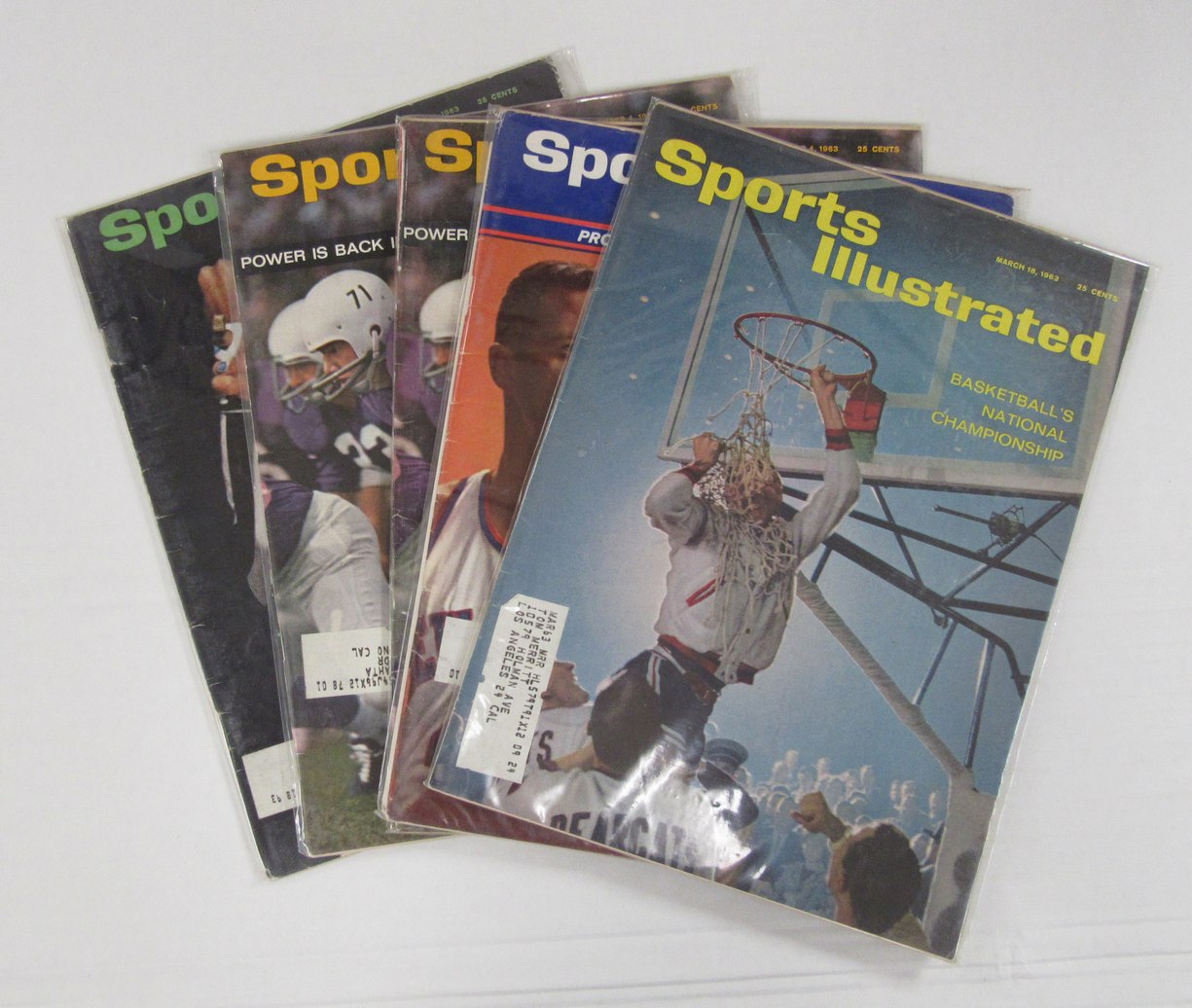 Lot of (7)1963 Sports Illustrated Magazines Liston/NCAA Bkb Finals Covers 198089