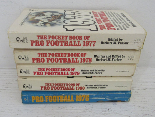 1976-1980 Pocket Book of Pro Football Lot of 5 Bradshaw/Stabler Cover 197511