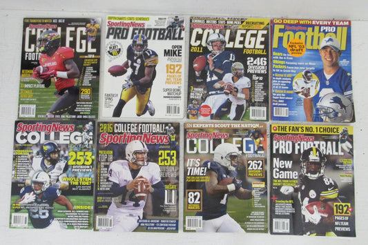 2003-2015 Mixed Sporting News College and Pro Football Previews  Lot 0f 8