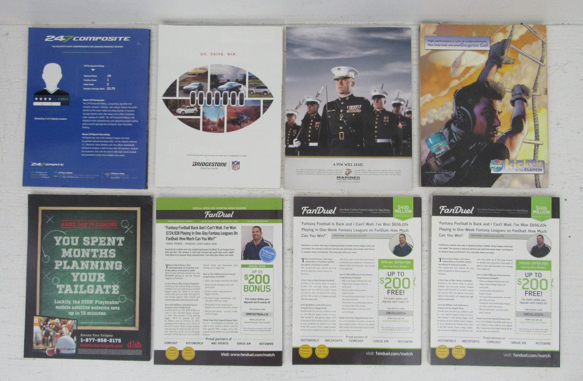 2003-2015 Mixed Sporting News College and Pro Football Previews  Lot 0f 8