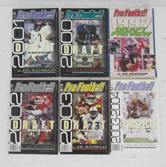 1997-2004 Pro Football Weekly Draft Preview  Lot 0f 6 Arrington/Vick Covers