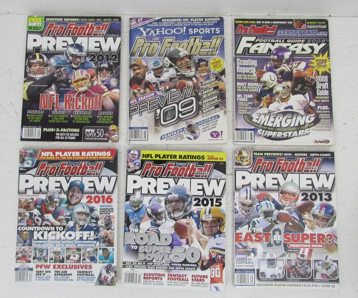 2001-2016 Pro Football Weekly Scouting Report NFL Preview Lot 0f 14
