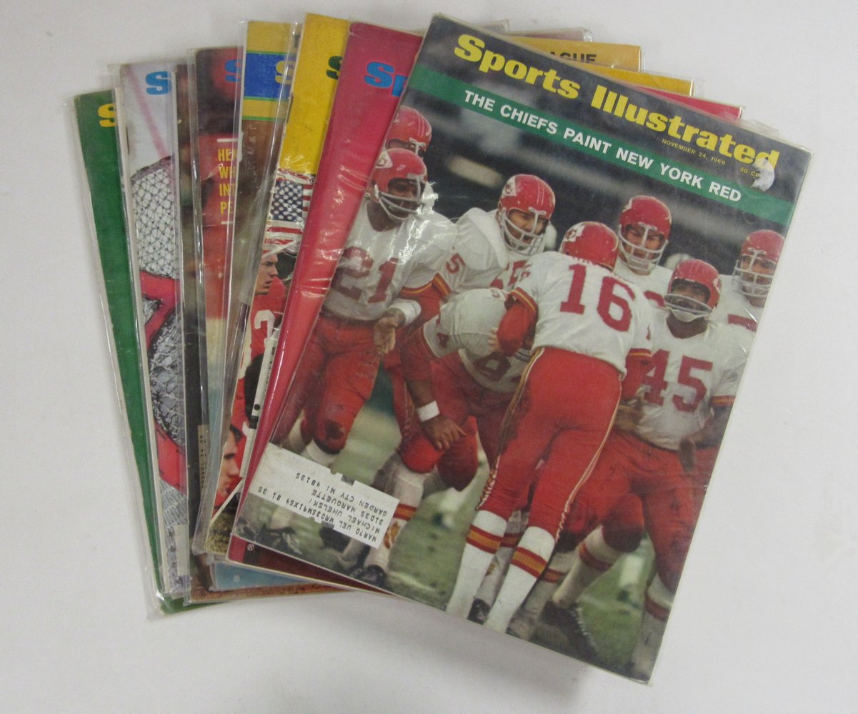 Lot of (27) 1969 Sports Illustrated Magazines Maravich/Rose/Chiefs Cover 197974