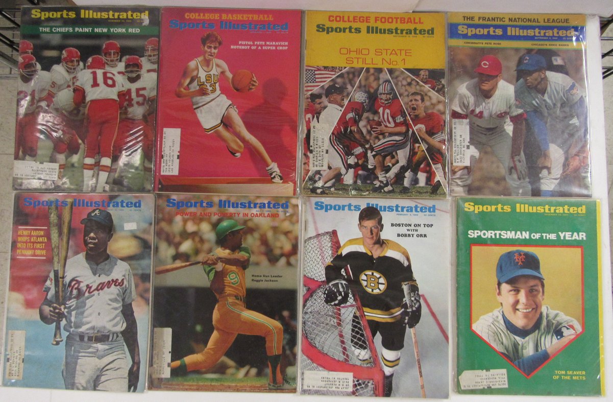 Lot of (27) 1969 Sports Illustrated Magazines Maravich/Rose/Chiefs Cover 197974